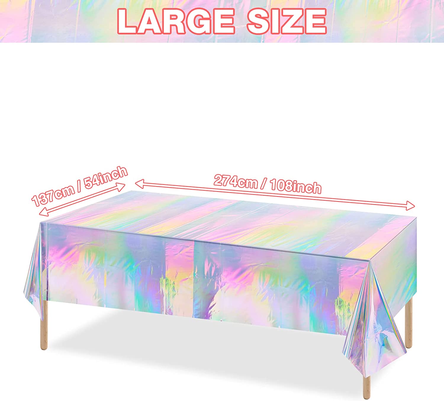 Cubierta de mesa de plástico iridiscente
