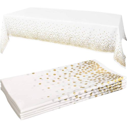 Disposable Gold Plastic Tablecloth